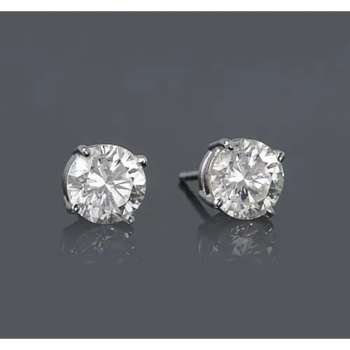 Earrings GB 150 Carats Round Natural Earth Mined Diamond Stud Earring Earrings GB 150 Carats Round Natural Earth Mined Diamond Stud Earring