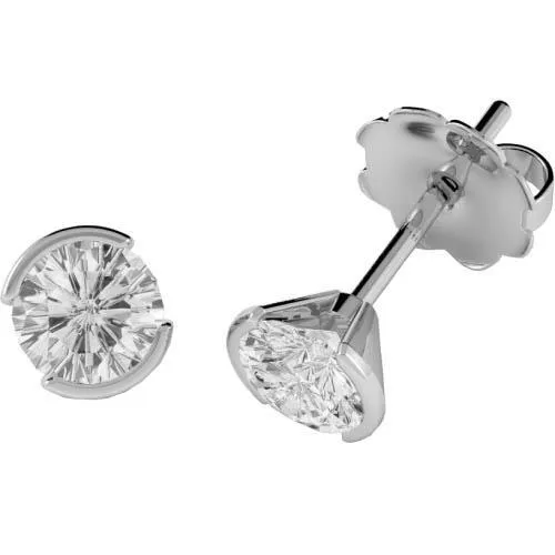 Earrings GB 1 Carat Round Cut Solitaire Natural Earth Mined Diamond Stud Earring 14K White Gold Earrings GB 1 Carat Round Cut Solitaire Natural Earth Mined Diamond Stud Earring 14K White Gold