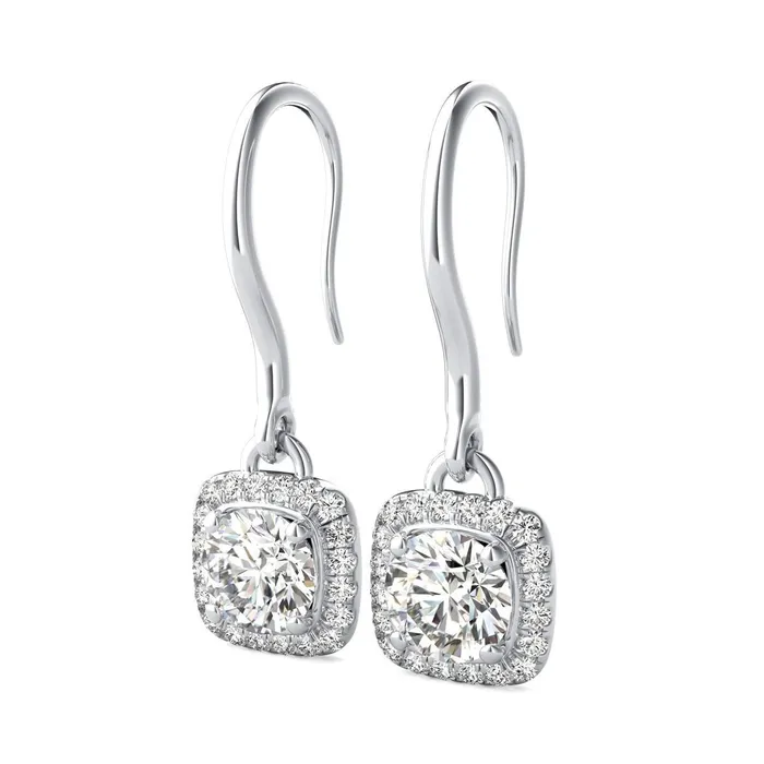 Earrings GB 330 Carats Round Cut Natural Earth Mined Diamonds Lady Dangle Earrings White Gold 14K Earrings GB 330 Carats Round Cut Natural Earth Mined Diamonds Lady Dangle Earrings White Gold 14K