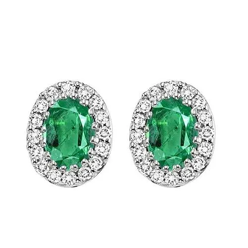 Earrings GB 550 Carats Prong Set Green Emerald With Natural Earth Mined Diamonds Stud Earrings Gold 14K Earrings GB 550 Carats Prong Set Green Emerald With Natural Earth Mined Diamonds Stud Earrings Gold 14K