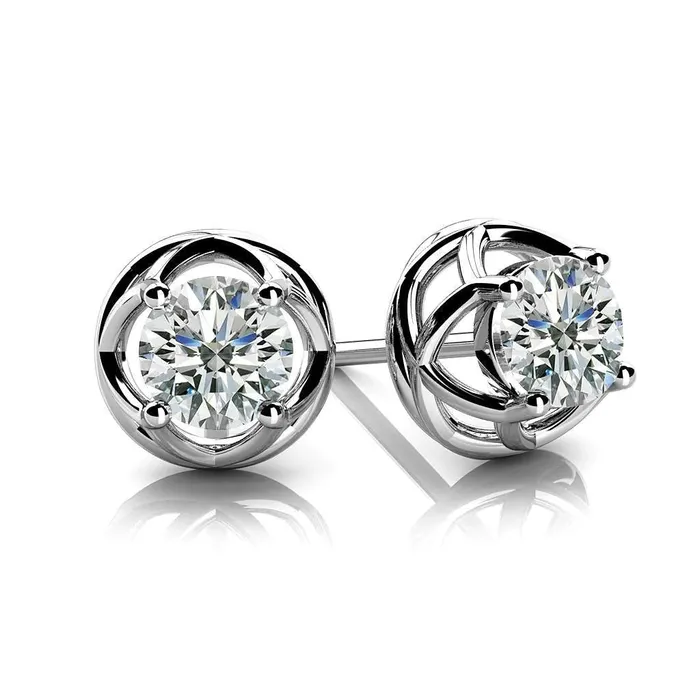 Earrings GB Criss Cross Solitaire Earring 2 Ct Sparkling Round Natural Earth Mined Diamond White Gold Earrings GB Criss Cross Solitaire Earring 2 Ct Sparkling Round Natural Earth Mined Diamond White Gold
