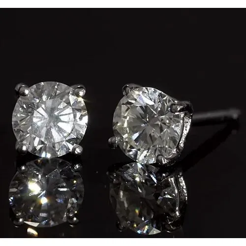 Earrings GB Prong Round Natural Earth Mined Diamond Stud Earring 180 Carats White Gold 14K Earrings GB Prong Round Natural Earth Mined Diamond Stud Earring 180 Carats White Gold 14K