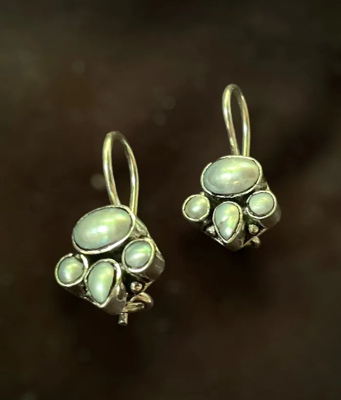 Earrings Gemstone The Zukti Silver Gemstone Earrings Pearl