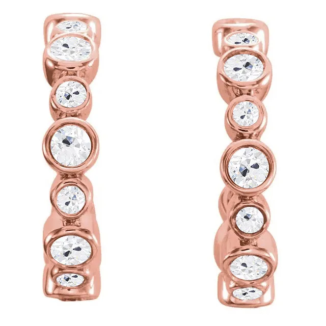 Earrings HarryChadEntcom Ladies Open Hoop Earrings Old Miner Real Natural Earth Mined Diamonds 1350 Carats Rose Gold Earrings HarryChadEntcom Ladies Open Hoop Earrings Old Miner Real Natural Earth Mined Diamonds 1350 Carats Rose Gold