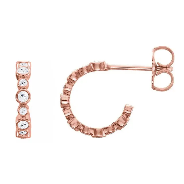 Earrings HarryChadEntcom Ladies Open Hoop Earrings Old Miner Real Natural Earth Mined Diamonds 1350 Carats Rose Gold