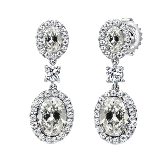 Earrings Mined Diamond Halo Oval Round Old Cut Drop Earrings White Gold 750 Carats HarryChadEntcom Earrings Mined Diamond Halo Oval Round Old Cut Drop Earrings White Gold 750 Carats HarryChadEntcom