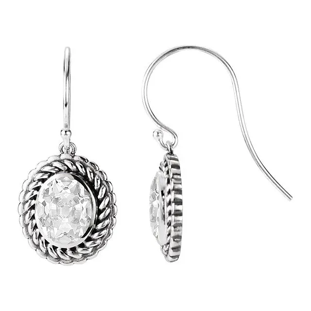Earrings Solitaire Oval Drop Earrings 4 Ct Old Cut Earth Mined Diamond HarryChadEntcom
