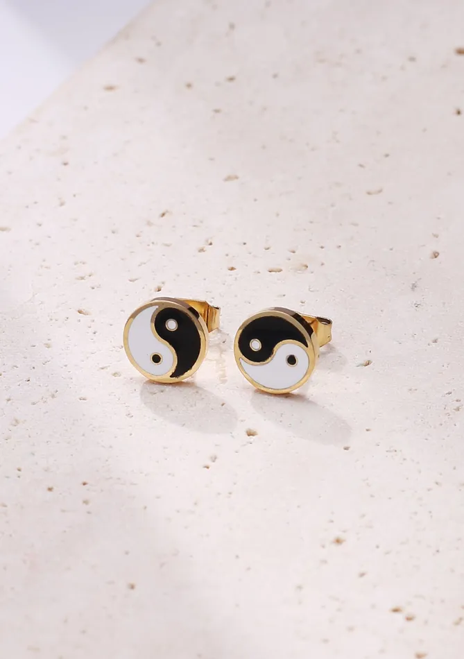 Earrings Yin Yang Stud Earrings Hey Happiness Earrings Yin Yang Stud Earrings Hey Happiness