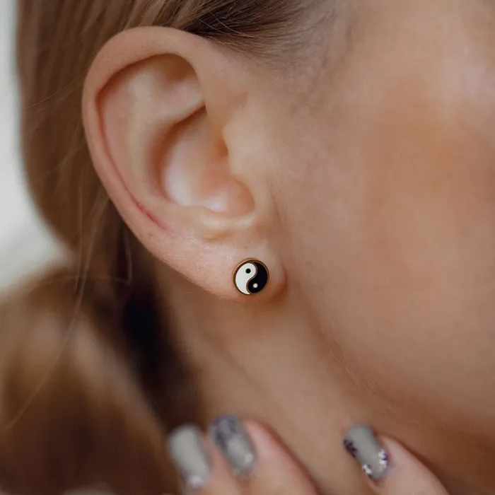 Earrings Yin Yang Stud Earrings Hey Happiness Earrings Yin Yang Stud Earrings Hey Happiness