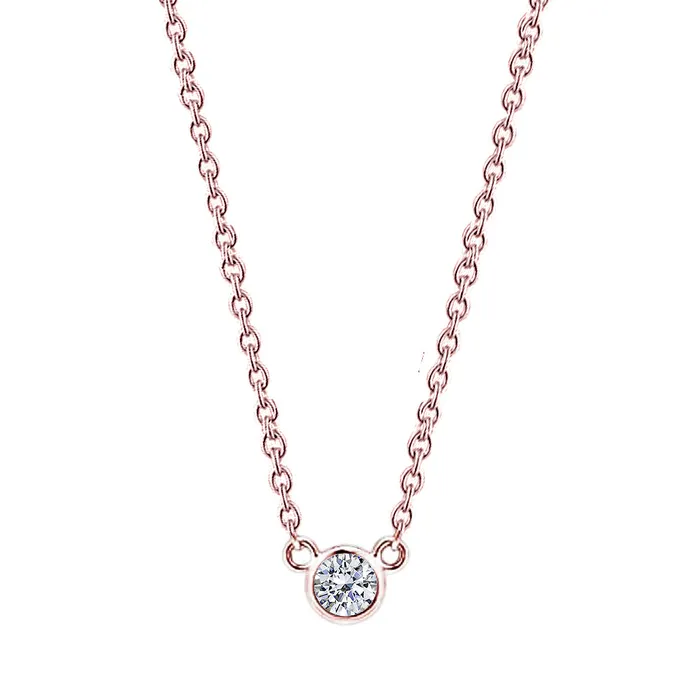 GB 151 Carat Natural Earth Mined Diamond 16 Or 18 Pendant Necklace Rose Gold Yard Bezel Set Necklaces GB 151 Carat Natural Earth Mined Diamond 16 Or 18 Pendant Necklace Rose Gold Yard Bezel Set Necklaces
