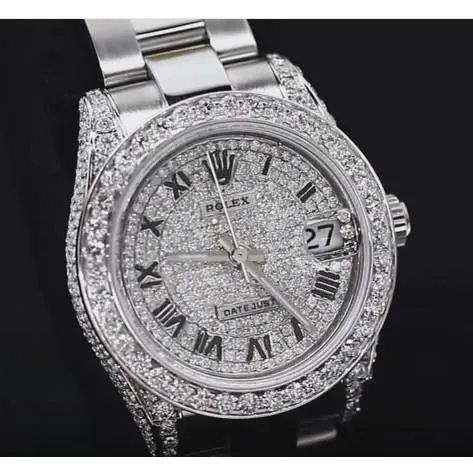 GB Bracelets Custom Diamond Dial Bezel Rolex Watch Datejust Ladies Bracelet Ss GB Bracelets Custom Diamond Dial Bezel Rolex Watch Datejust Ladies Bracelet Ss
