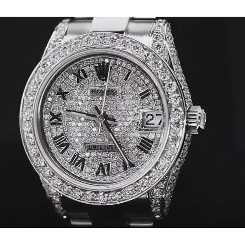 GB Bracelets Custom Diamond Dial Bezel Rolex Watch Datejust Ladies Bracelet Ss