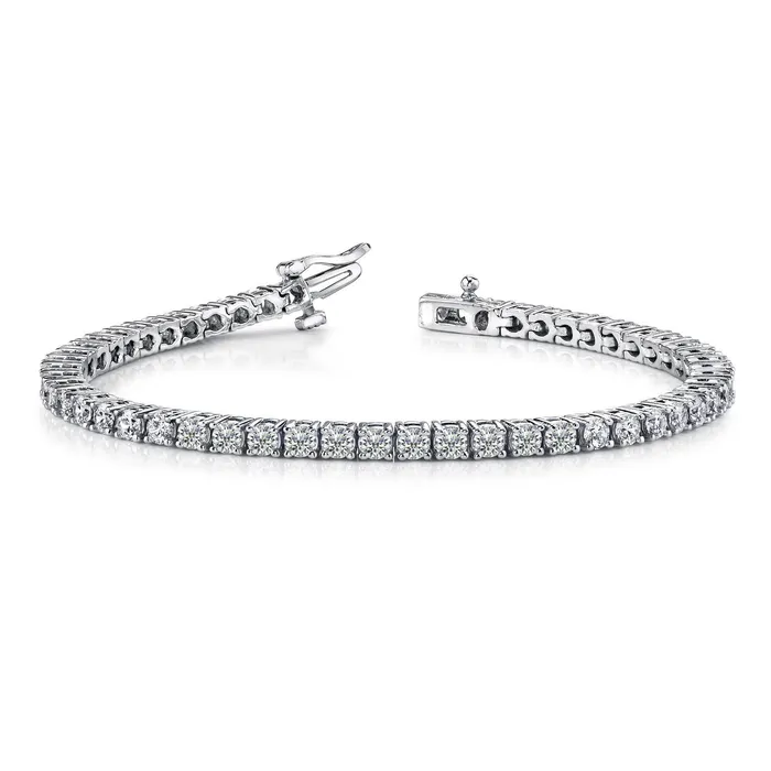 GB Bracelets Sparkling Round Cut Real Natural Earth Mined Diamonds Tennis Bracelet White Gold 5 Carats GB Bracelets Sparkling Round Cut Real Natural Earth Mined Diamonds Tennis Bracelet White Gold 5 Carats