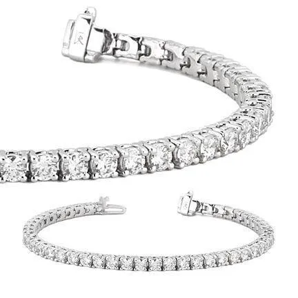 GB Bracelets White Gold Beautiful Nice Round Genuine Natural Earth Mined Diamond Tennis Bracelet 810 Ct GB Bracelets White Gold Beautiful Nice Round Genuine Natural Earth Mined Diamond Tennis Bracelet 810 Ct