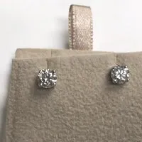 GB Earrings 1 Ct Round Natural Earth Mined Diamond Stud Earrings WG