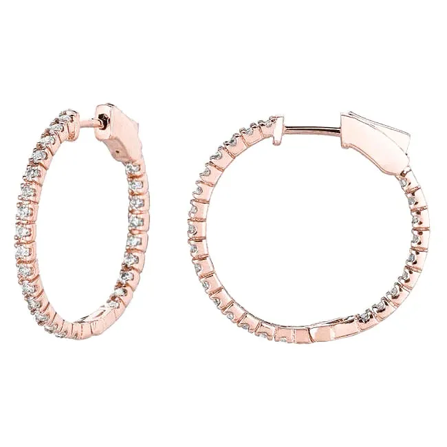 GB Earrings Custom Jewelry 2 Carat Hoop Earrings Natural Earth Mined Diamond Snap Lock