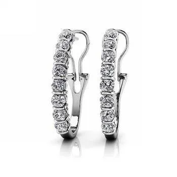 GB Earrings Omega Back Bar Set Natural Earth Mined Diamond Earrings