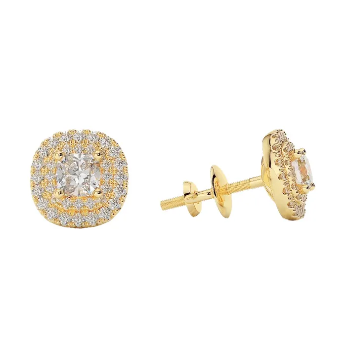 GB Earrings Women Studs Earrings 350 Carats Sparkling Natural Earth Mined Diamonds 14K Yellow Gold GB Earrings Women Studs Earrings 350 Carats Sparkling Natural Earth Mined Diamonds 14K Yellow Gold