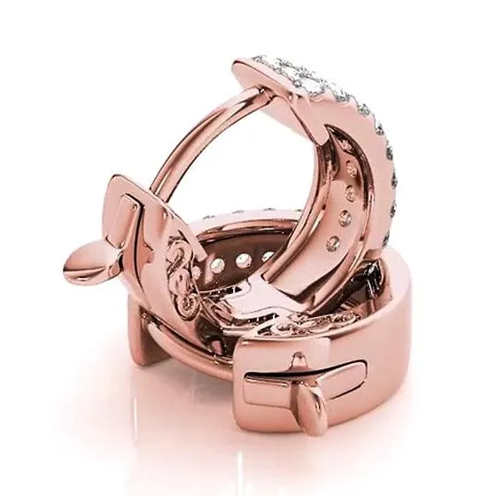 GB Natural Earth Mined Diamond Hoop Earrings Rose Gold 240 Carats Earrings GB Natural Earth Mined Diamond Hoop Earrings Rose Gold 240 Carats Earrings