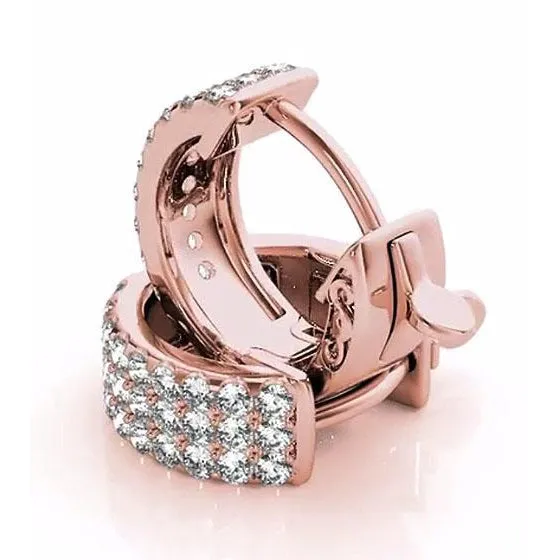 GB Natural Earth Mined Diamond Hoop Earrings Rose Gold 240 Carats Earrings GB Natural Earth Mined Diamond Hoop Earrings Rose Gold 240 Carats Earrings