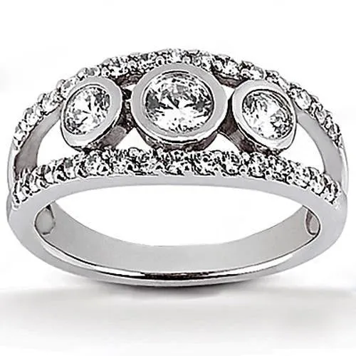 GB Rings 146 Carat 3 Stone Natural Earth Mined Diamond Engagement Ring With Accents White Gold GB Rings 146 Carat 3 Stone Natural Earth Mined Diamond Engagement Ring With Accents White Gold