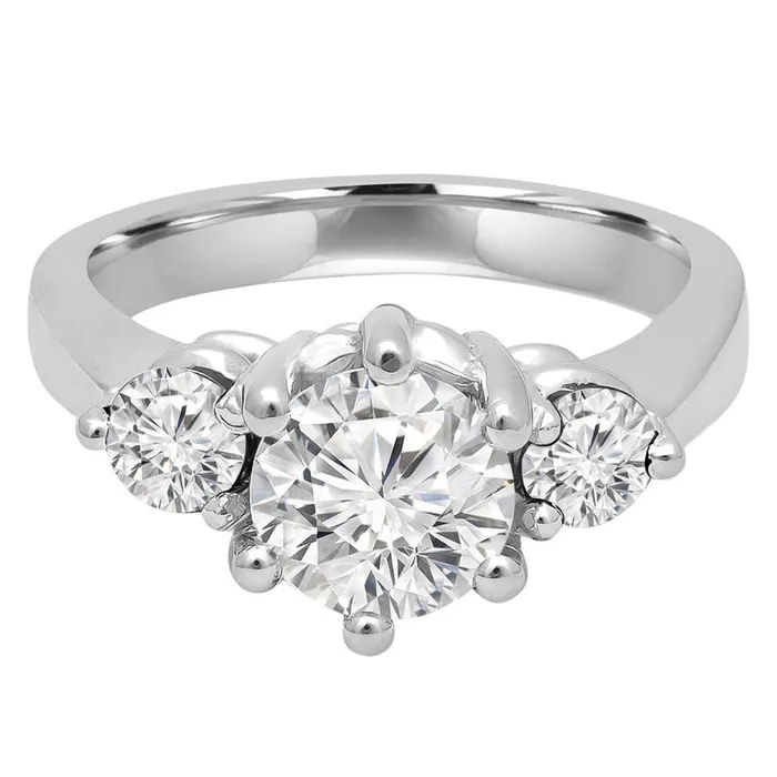 GB Rings 150 Carats Three Stone Round Cut Natural Earth Mined Diamond Ring 14K White Gold GB Rings 150 Carats Three Stone Round Cut Natural Earth Mined Diamond Ring 14K White Gold