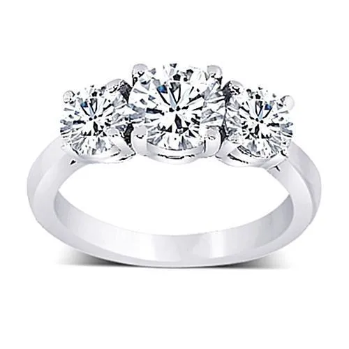 GB Rings 201 Carat Round Natural Earth Mined Diamonds Anniversary Ring Three Stone New GB Rings 201 Carat Round Natural Earth Mined Diamonds Anniversary Ring Three Stone New
