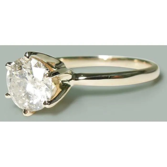 GB Rings 250 Carats Round Natural Earth Mined Diamond Solitaire Engagement Ring Yellow Gold 14K GB Rings 250 Carats Round Natural Earth Mined Diamond Solitaire Engagement Ring Yellow Gold 14K