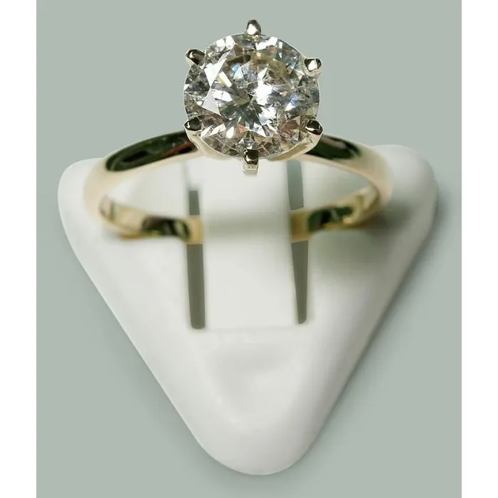 GB Rings 250 Carats Round Natural Earth Mined Diamond Solitaire Engagement Ring Yellow Gold 14K