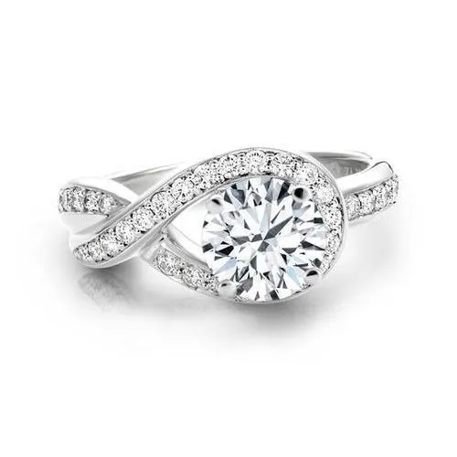 GB Rings 350 Ct Ladies Round Cut Natural Earth Mined Diamond Engagement Ring With Accents GB Rings 350 Ct Ladies Round Cut Natural Earth Mined Diamond Engagement Ring With Accents