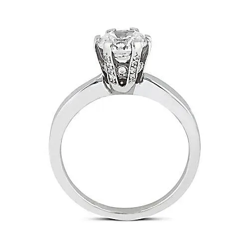 GB Rings 3 Ct Natural Earth Mined Diamond Solitaire Engagement Ring White Gold