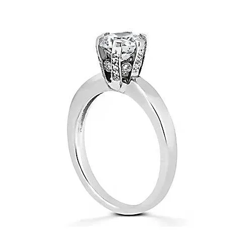 GB Rings 3 Ct Natural Earth Mined Diamond Solitaire Engagement Ring White Gold