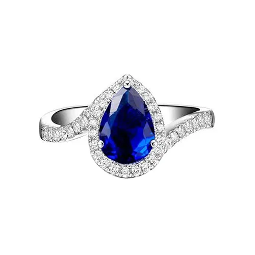 GB Rings 430 Carats Sri Lankan Sapphire And Natural Earth Mined Diamonds Ring White Gold 14K GB Rings 430 Carats Sri Lankan Sapphire And Natural Earth Mined Diamonds Ring White Gold 14K