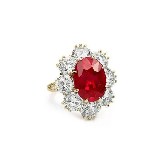 GB Rings 475 Ct Ruby With Natural Earth Mined Diamonds Ring Yellow Gold 14K GB Rings 475 Ct Ruby With Natural Earth Mined Diamonds Ring Yellow Gold 14K