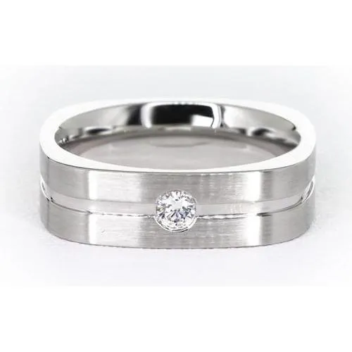GB Rings Brushed Finish Round Natural Earth Mined Diamond Mens Ring White Gold 14K 020 Carats GB Rings Brushed Finish Round Natural Earth Mined Diamond Mens Ring White Gold 14K 020 Carats