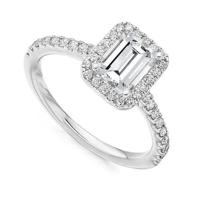 GB Rings Emerald And Round Cut Halo Natural Earth Mined Diamond Engagement Ring 475 Carats GB Rings Emerald And Round Cut Halo Natural Earth Mined Diamond Engagement Ring 475 Carats