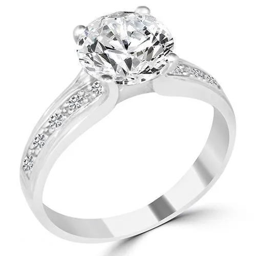 GB Rings Sparkling 250 Carats Natural Earth Mined Diamond Ring With Accents White Gold GB Rings Sparkling 250 Carats Natural Earth Mined Diamond Ring With Accents White Gold