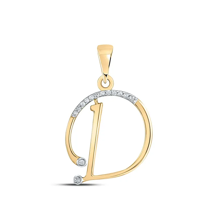 GND Necklaces GND 10kt Yellow Gold Womens Round Diamond D Initial Letter Pendant 112 Cttw GND Necklaces GND 10kt Yellow Gold Womens Round Diamond D Initial Letter Pendant 112 Cttw