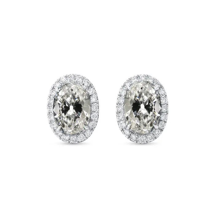 HarryChadEntcom Earrings Gold Natural Diamond Stud Earrings Halo Oval Old Miner 650 Carats HarryChadEntcom Earrings Gold Natural Diamond Stud Earrings Halo Oval Old Miner 650 Carats