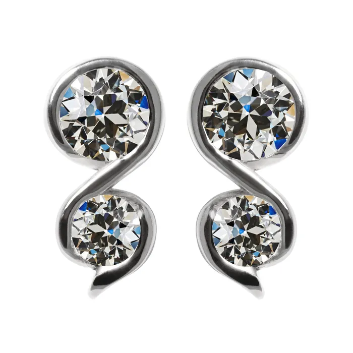 HarryChadEntcom Earrings Old Miner Natural Diamond Drop Earrings Twisted Style 6 Carats HarryChadEntcom Earrings Old Miner Natural Diamond Drop Earrings Twisted Style 6 Carats