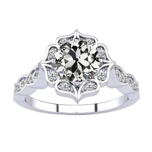 HarryChadEntcom Flower Style Old European Mined Diamond Anniversary Ring 250 Carats Rings HarryChadEntcom Flower Style Old European Mined Diamond Anniversary Ring 250 Carats Rings