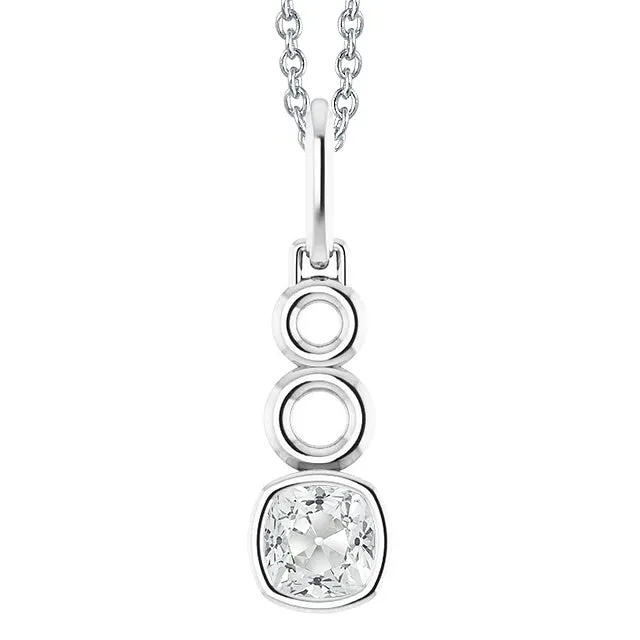 HarryChadEntcom Gold Natural Earth Mined Diamond Pendant Necklace Bail Cushion Old Cut Bezel Set 2 Ct Necklaces HarryChadEntcom Gold Natural Earth Mined Diamond Pendant Necklace Bail Cushion Old Cut Bezel Set 2 Ct Necklaces