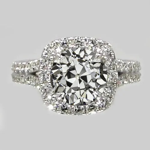 HarryChadEntcom Halo Ring With Accents Round Old Miner Real Natural Earth Mined Diamond Split Shank 450 Carats Rings HarryChadEntcom Halo Ring With Accents Round Old Miner Real Natural Earth Mined Diamond Split Shank 450 Carats Rings