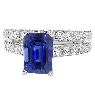 HarryChadEntcom Ladies Natural Earth Mined Diamond Engagement Ring Set Emerald Cut Blue Sapphire 3 Carats Rings HarryChadEntcom Ladies Natural Earth Mined Diamond Engagement Ring Set Emerald Cut Blue Sapphire 3 Carats Rings