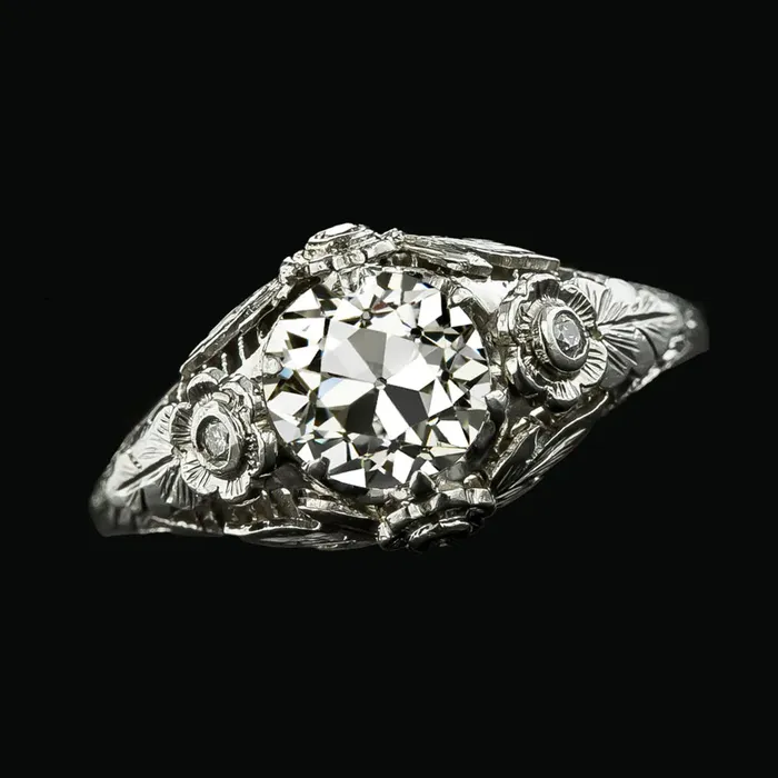 HarryChadEntcom Like Edwardian Jewelry Vintage Style Ring Round Old Miner Real Natural Earth Mined Diamond Rings HarryChadEntcom Like Edwardian Jewelry Vintage Style Ring Round Old Miner Real Natural Earth Mined Diamond Rings
