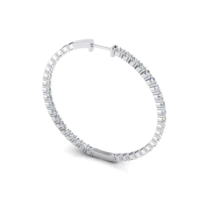 HarryChadEntcom Natural Earth Mined Diamond Hoop Earrings 8 Carats 3 mm Wide 15 Dia Each Gold Earrings HarryChadEntcom Natural Earth Mined Diamond Hoop Earrings 8 Carats 3 mm Wide 15 Dia Each Gold Earrings