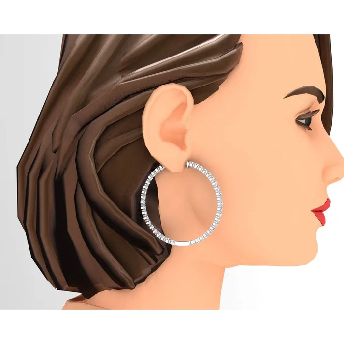 HarryChadEntcom Natural Earth Mined Diamond Hoop Earrings 8 Carats 3 mm Wide 15 Dia Each Gold Earrings HarryChadEntcom Natural Earth Mined Diamond Hoop Earrings 8 Carats 3 mm Wide 15 Dia Each Gold Earrings
