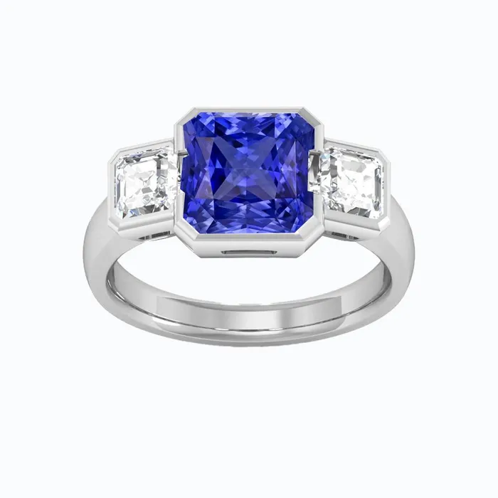 HarryChadEntcom Rings Anniversary Ring Asscher Natural Earth Mined Diamond Radiant Sapphire 3 Carats 3 Stone HarryChadEntcom Rings Anniversary Ring Asscher Natural Earth Mined Diamond Radiant Sapphire 3 Carats 3 Stone