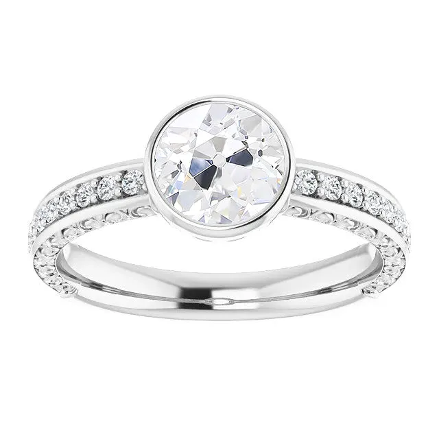 HarryChadEntcom Rings Anniversary Ring Round Old Mine Cut Genuine Natural Earth Mined Diamond Bezel Set 350 Carats HarryChadEntcom Rings Anniversary Ring Round Old Mine Cut Genuine Natural Earth Mined Diamond Bezel Set 350 Carats