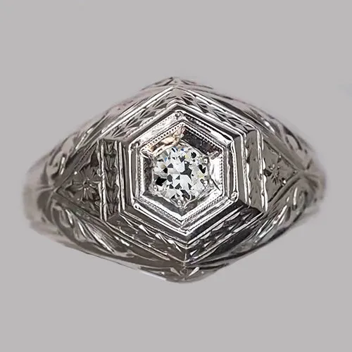 HarryChadEntcom Rings Antique Style Solitaire Ring Old Cut Round Natural Earth Mined Diamond 050 Carats HarryChadEntcom Rings Antique Style Solitaire Ring Old Cut Round Natural Earth Mined Diamond 050 Carats